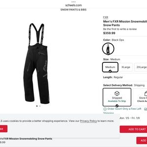 FXR Men's mission Black Snowmobile Pants